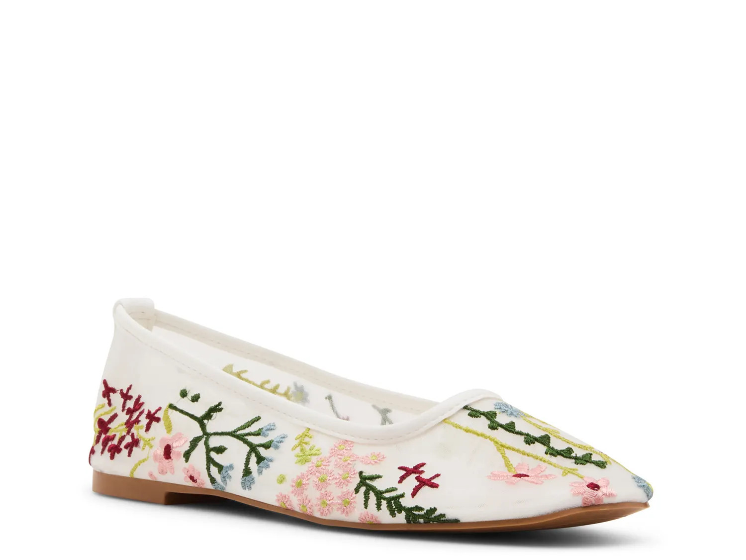 Madden Girl Cass Ballet Flat | Women's | White/Multicolor Floral | Size 8.5 | Flats | DSW