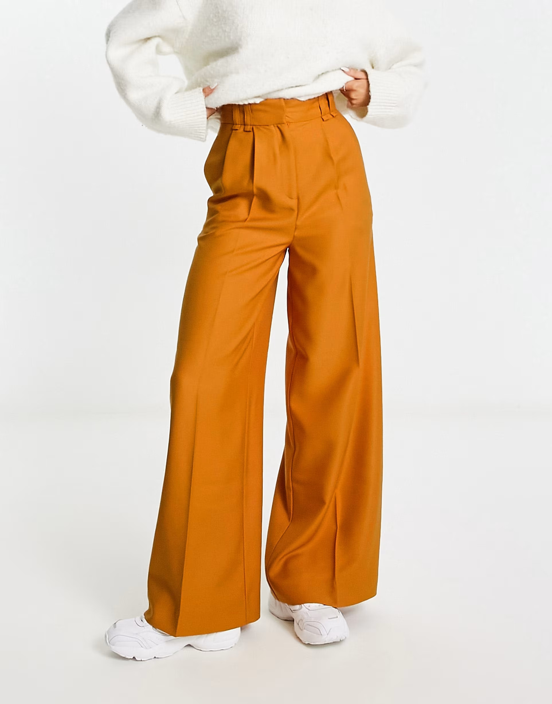 ASOS DESIGN high waisted wide leg trousers in marmalade | ASOS (Global)