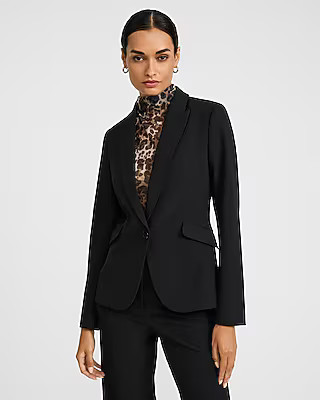 Editor Studio Stretch Twill Fitted One Button Blazer | Express
