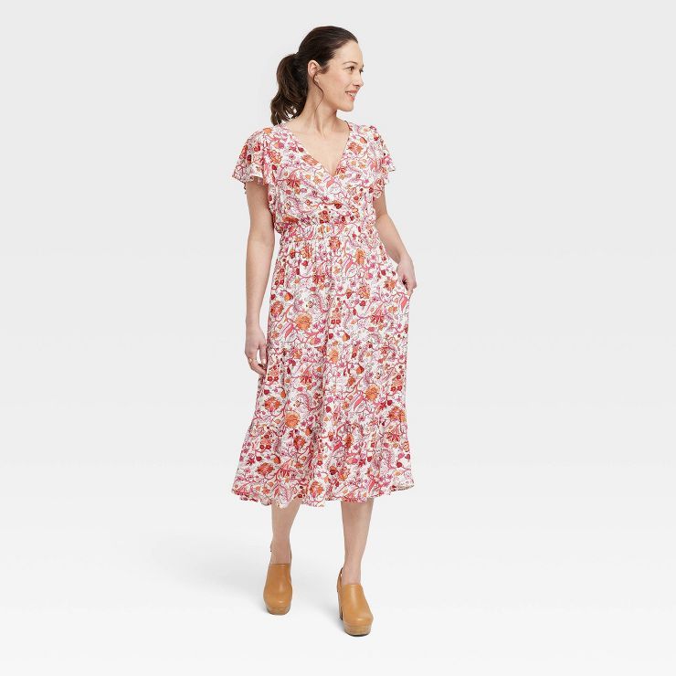 Women's Flutter Short Sleeve Tiered A-Line Dress - Knox Rose™ | Target