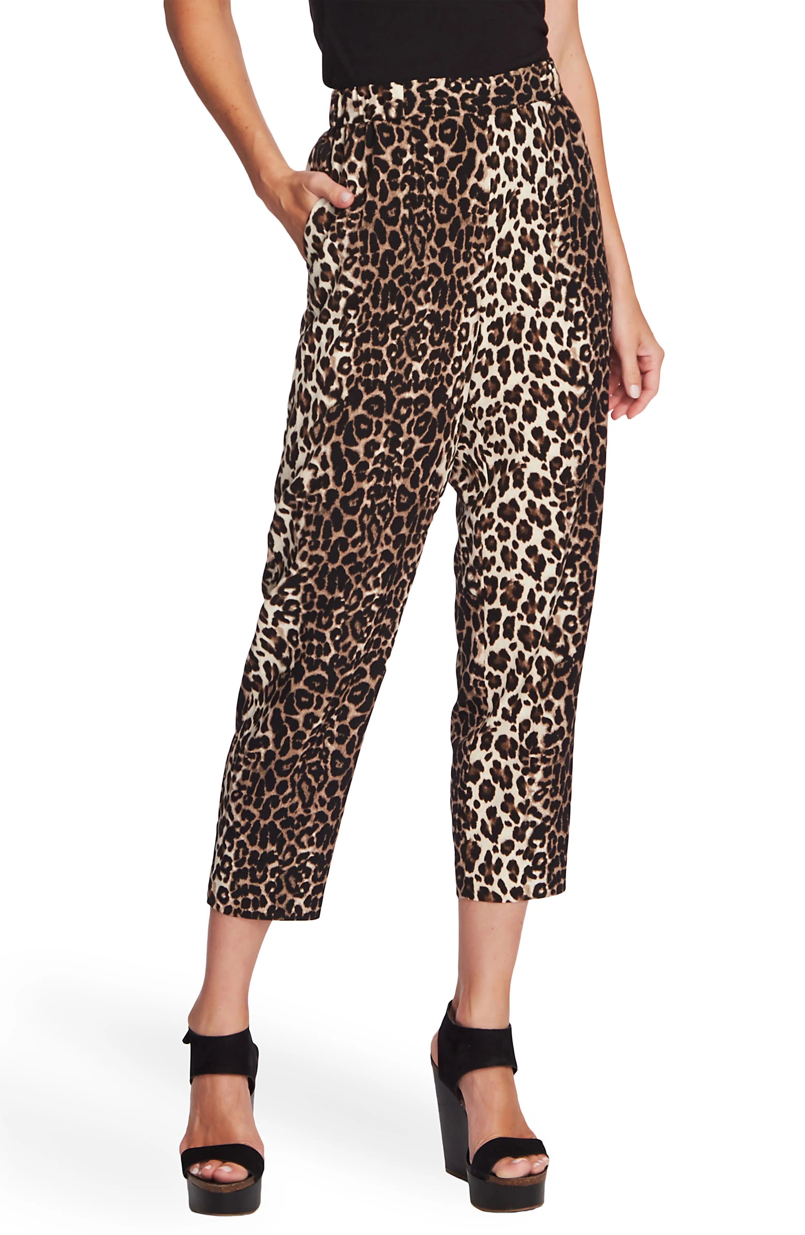 Elegant Stripe Leopard Crop Pants | Nordstrom