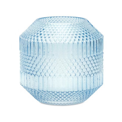 Blue Glass Vase – 8 Inch Height – Textured Diamond Accent for Table Displays By Melrose | Target