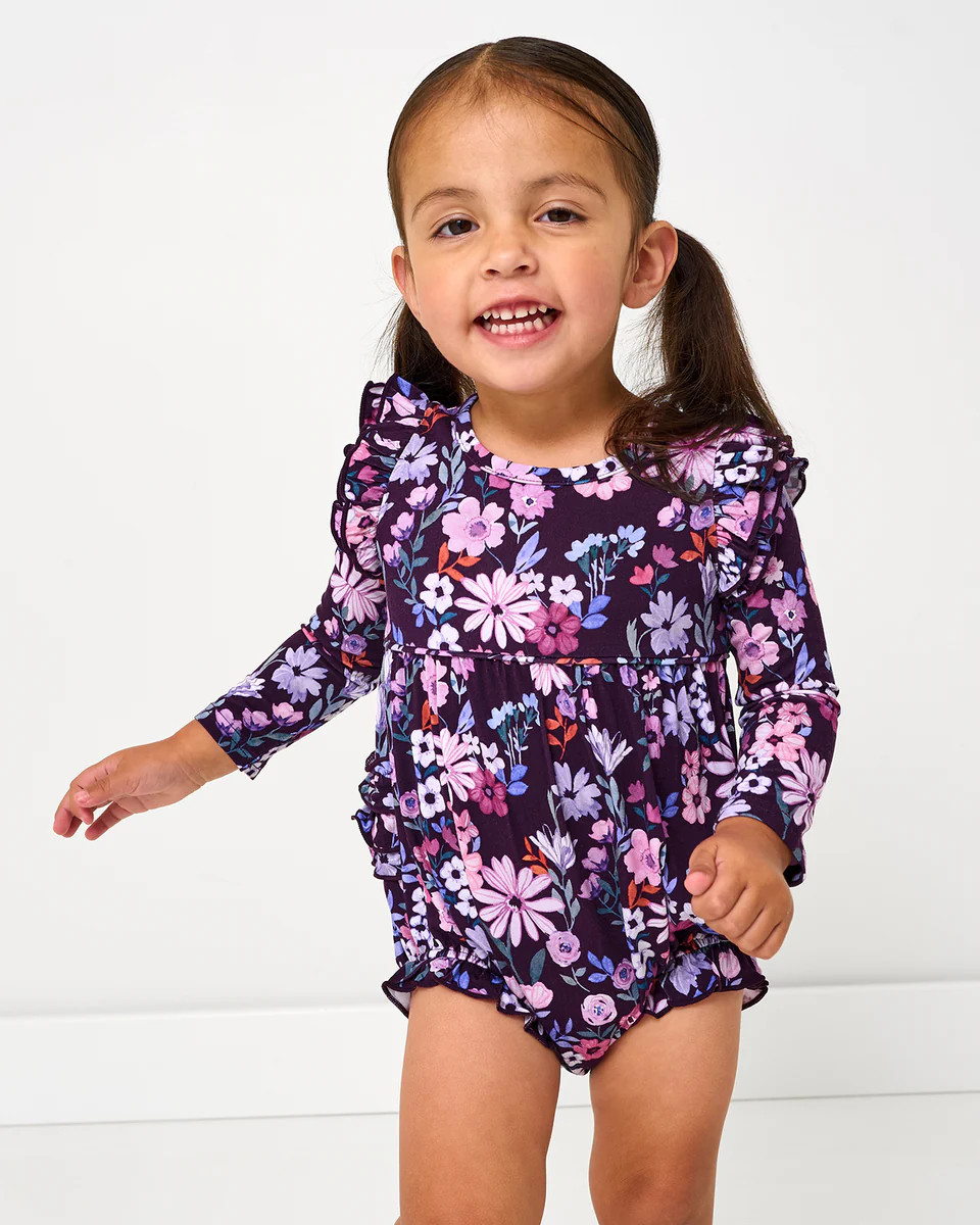 Violet Meadow Bubble Romper | Little Sleepies