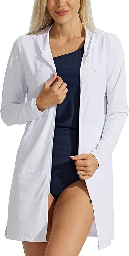Willit UPF 50+ Women's Swim Cover Up Sun Protection Beach Swimwear Bathing Suit Long Hoodie Jacke... | Amazon (US)