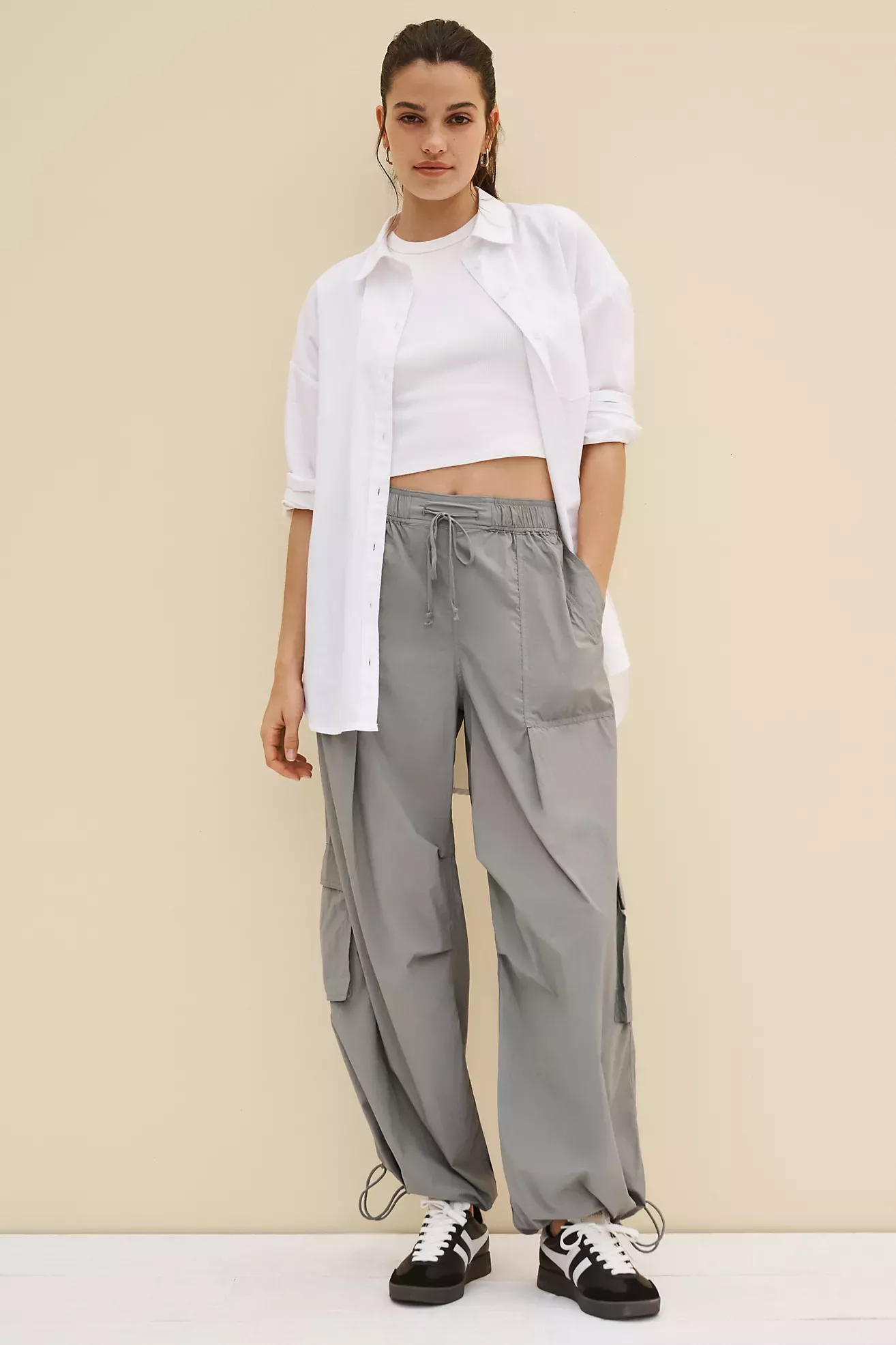 Daily Practice by Anthropologie Ruched Wide-Leg Pants