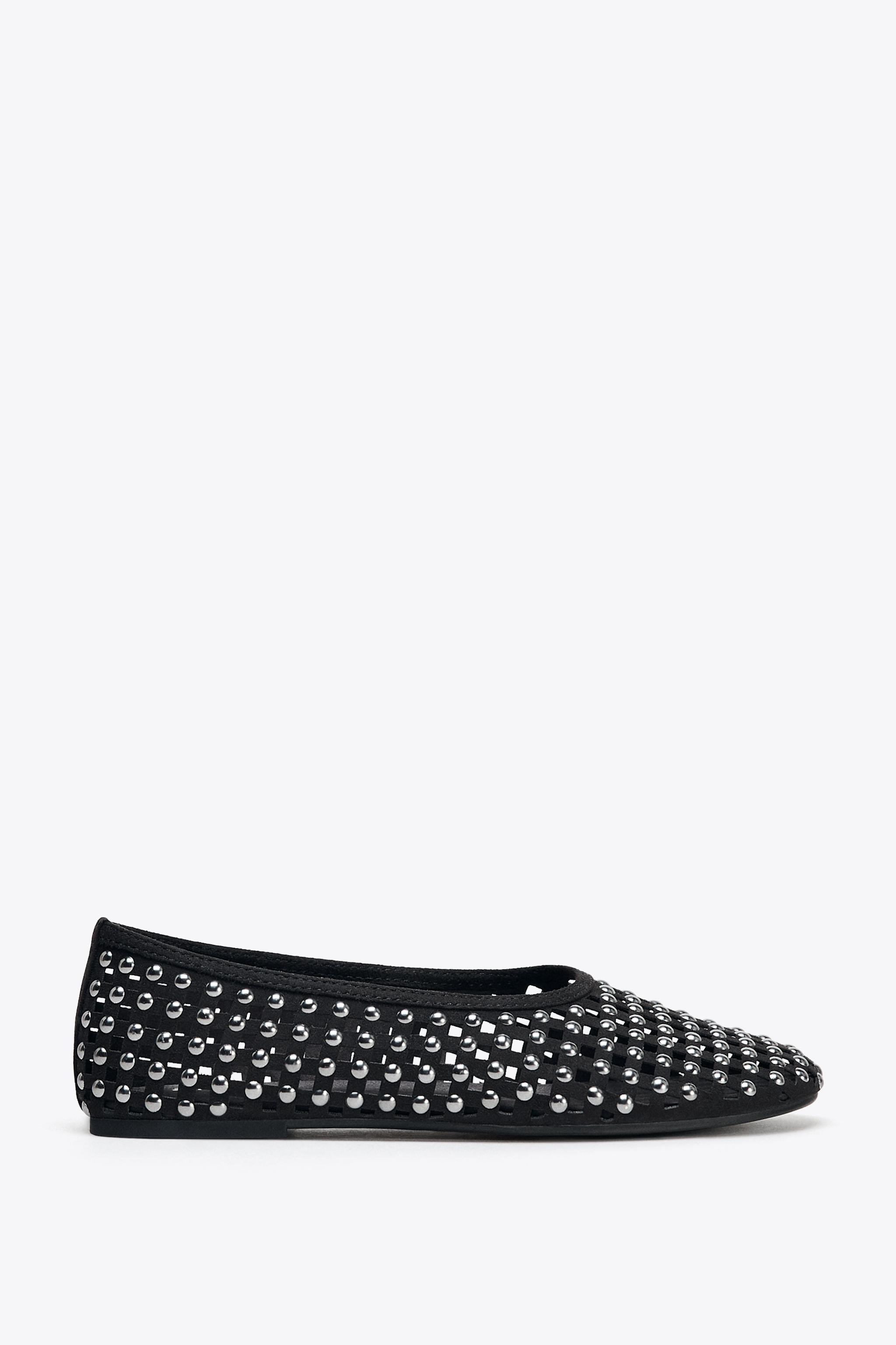 STUDDED MESH BALLERINAS | Zara UK