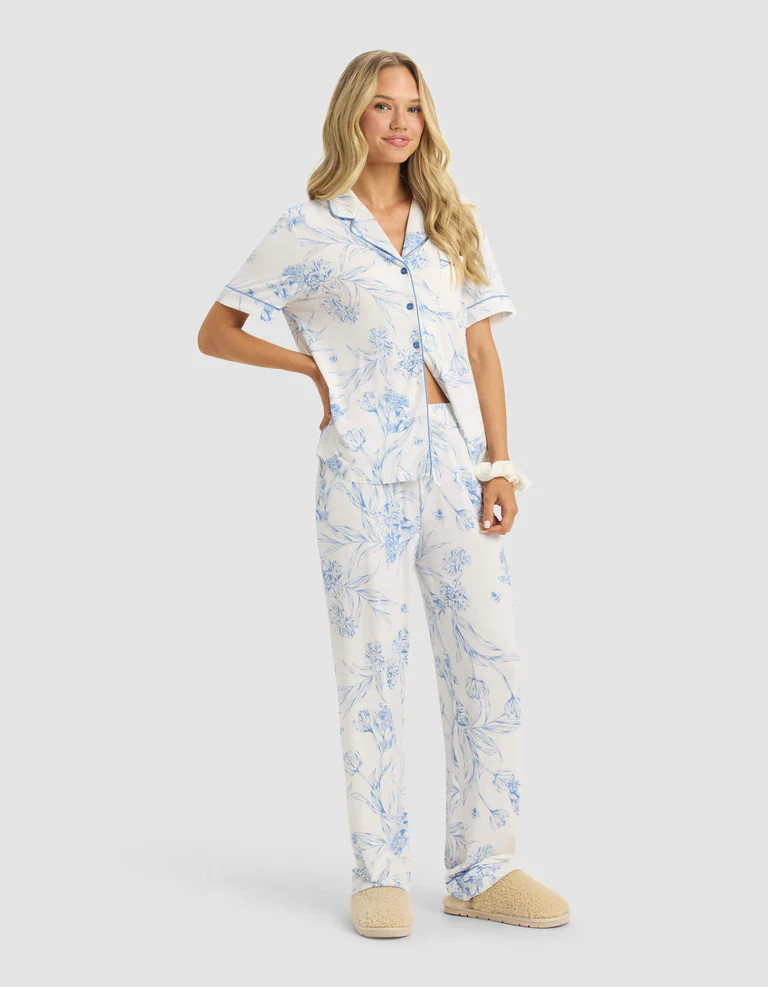 Women's Bamboo Stretch-Knit Short Sleeve & Pant Pajama Set | Cozy Earth