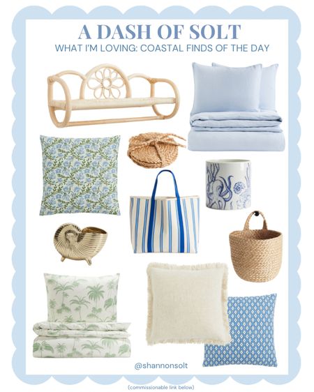 Coastal home decor finds from
H&M (under $100!)

Home decor, coastal decor, coastal, coastal living, throw pillows, rattan, woven baskets, hanging baskets, blue and white, bedding, sheets, H&Mc classic decor 

#LTKFindsUnder100 #LTKHome