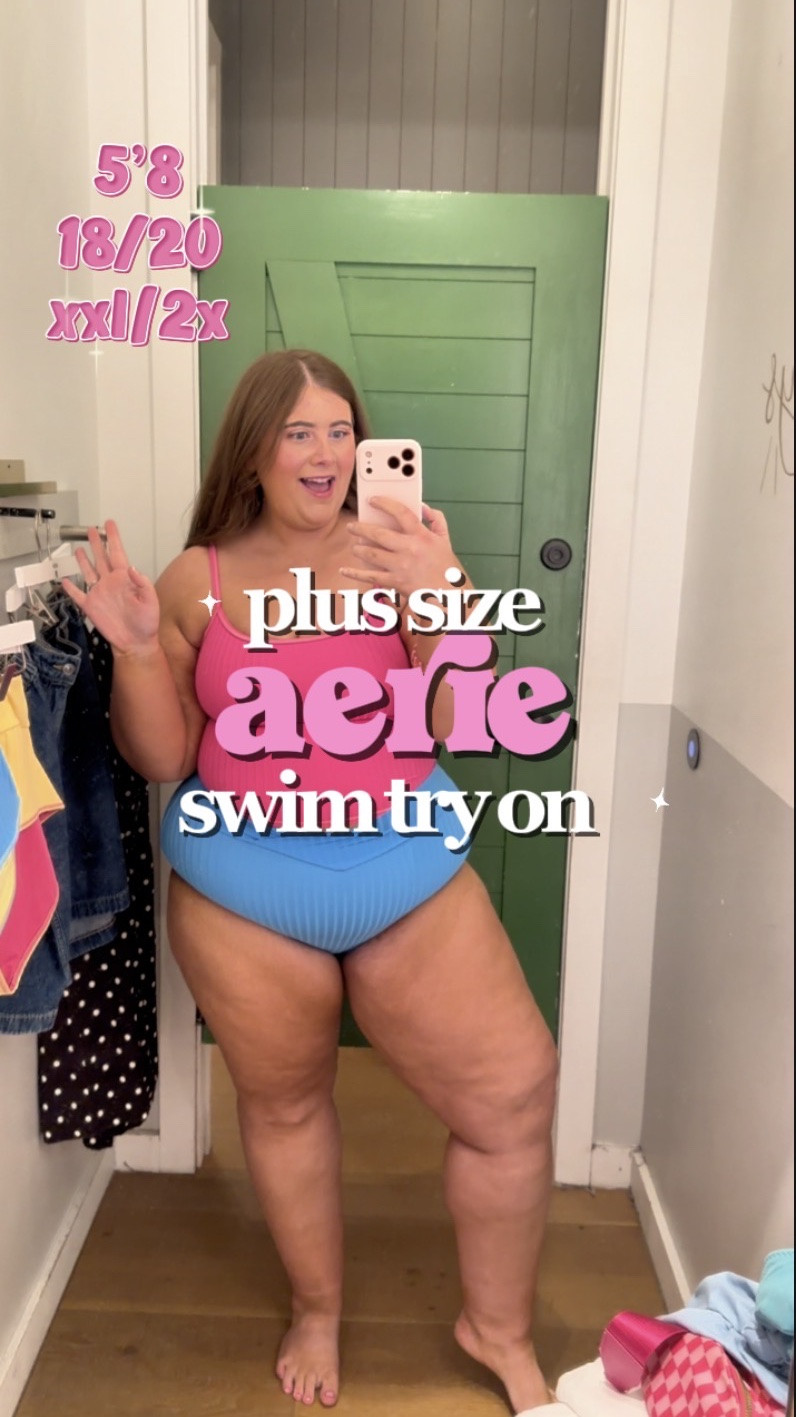 EVERYTHING IN THIS VIDEO IS ON SALE TOO!! aerie has so many amazing swim options so I had to see what works for the plus size girlies! I’m wearing an xl in the pink top, xxl in blue bottoms, xl in yellow bottoms, xxl in striped bottoms, xxl in orange top, and an xxl in white skirt (but sized down to an xl to purchase!).

#LTKSwim #LTKSaleAlert #LTKPlusSize