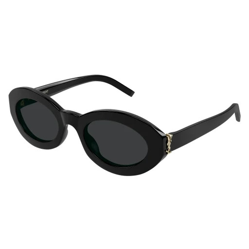 Saint Laurent SL M136 Sunglasses 001 - Black - Black Women Oval | Designer Optics