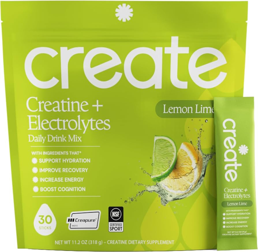 Create Creatine + Electrolytes Mix - Creatine Monohydrate Stick Packs, Supports Energy and Hydrat... | Amazon (US)