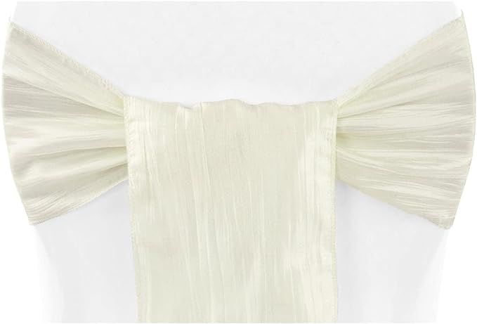 10 Pcs, Accordion Crinkle Taffeta Chair Sash - Ivory for Bridal Showers, Holidays, Baby Showers, ... | Amazon (US)