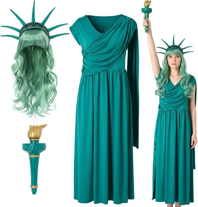 4 Pcs Statue of Liberty Costume Set for Women | Amazon (US)
