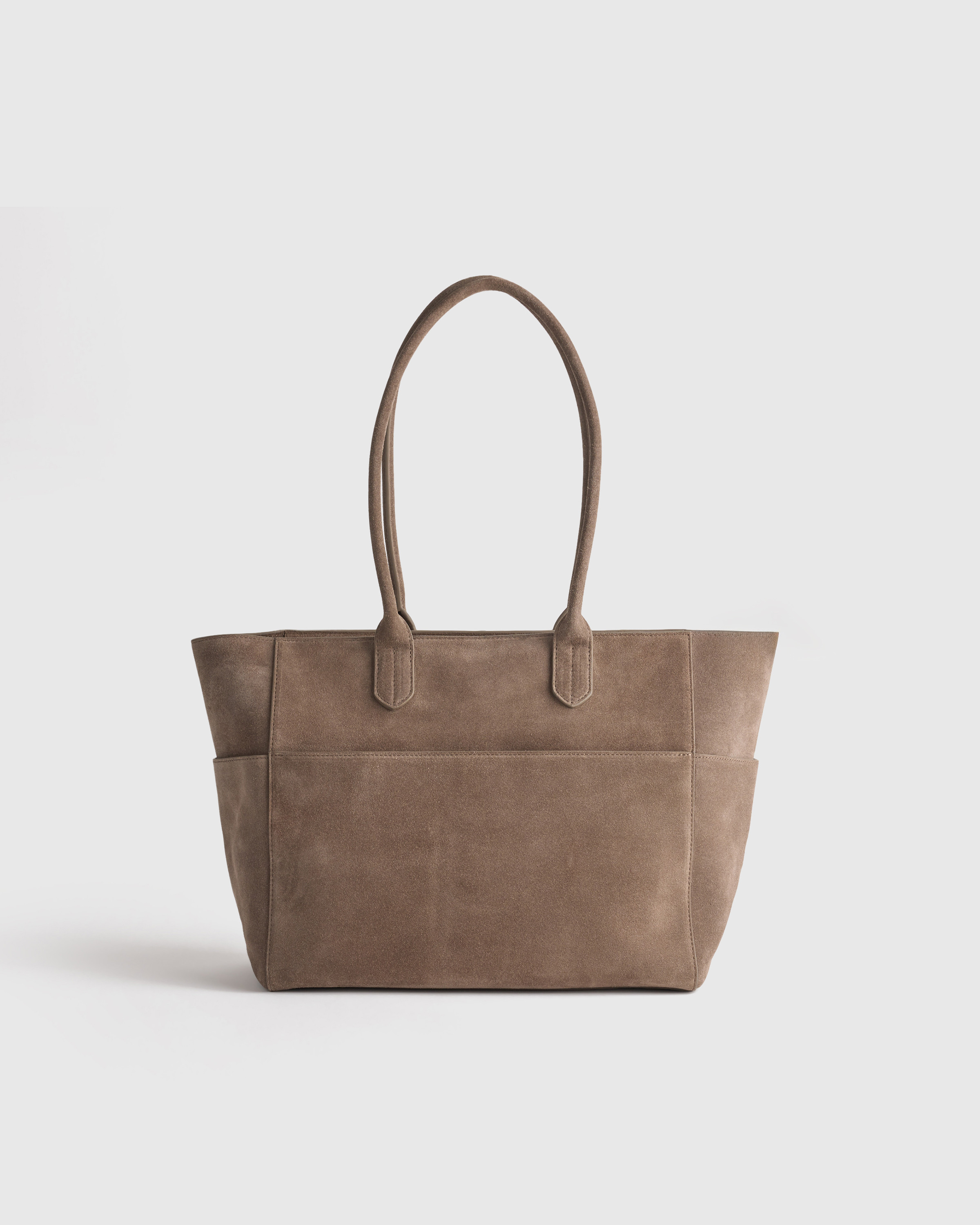 Quince | Women's Italian Suede Shopper Tote in Midnight, Suede Leather | Quince