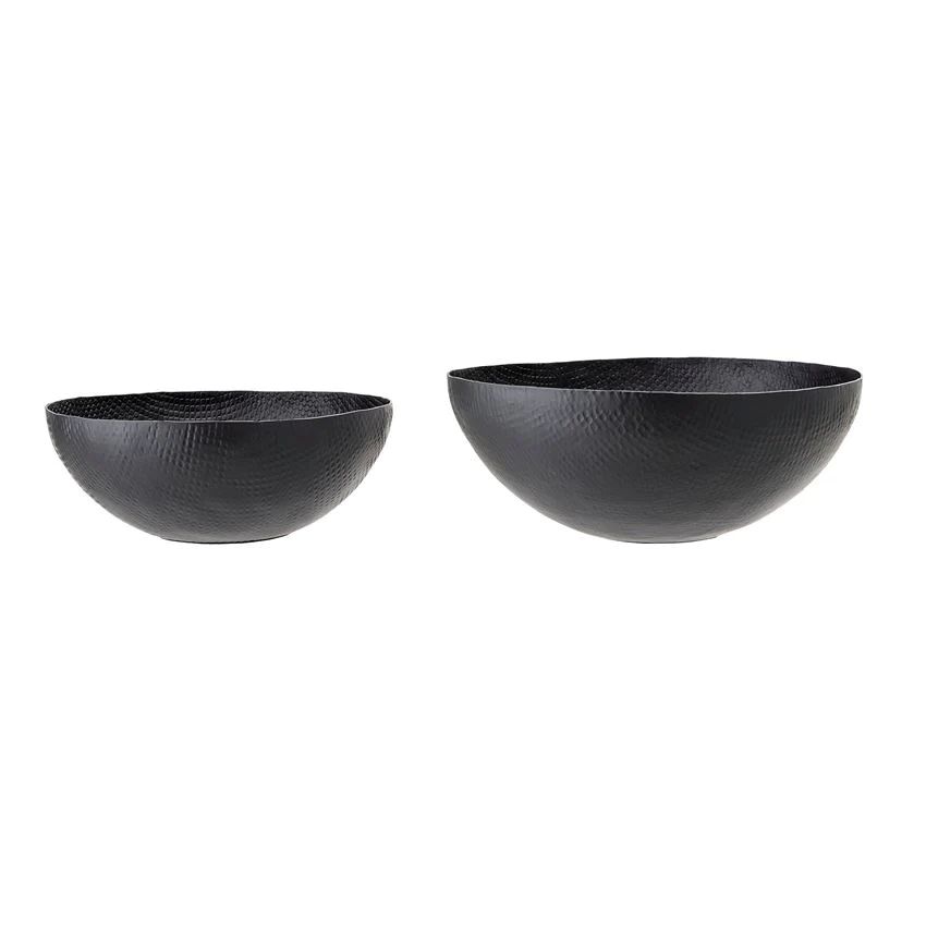 Embossed Aluminum Bowls, Matte Black | Megan Molten