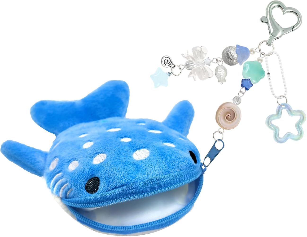 Whale Shark Coin Purse Keychain,Cute Plush Change Purse with Zipper Keychain,Kawaii Handmade Coin Pouches for Women | Amazon (US)