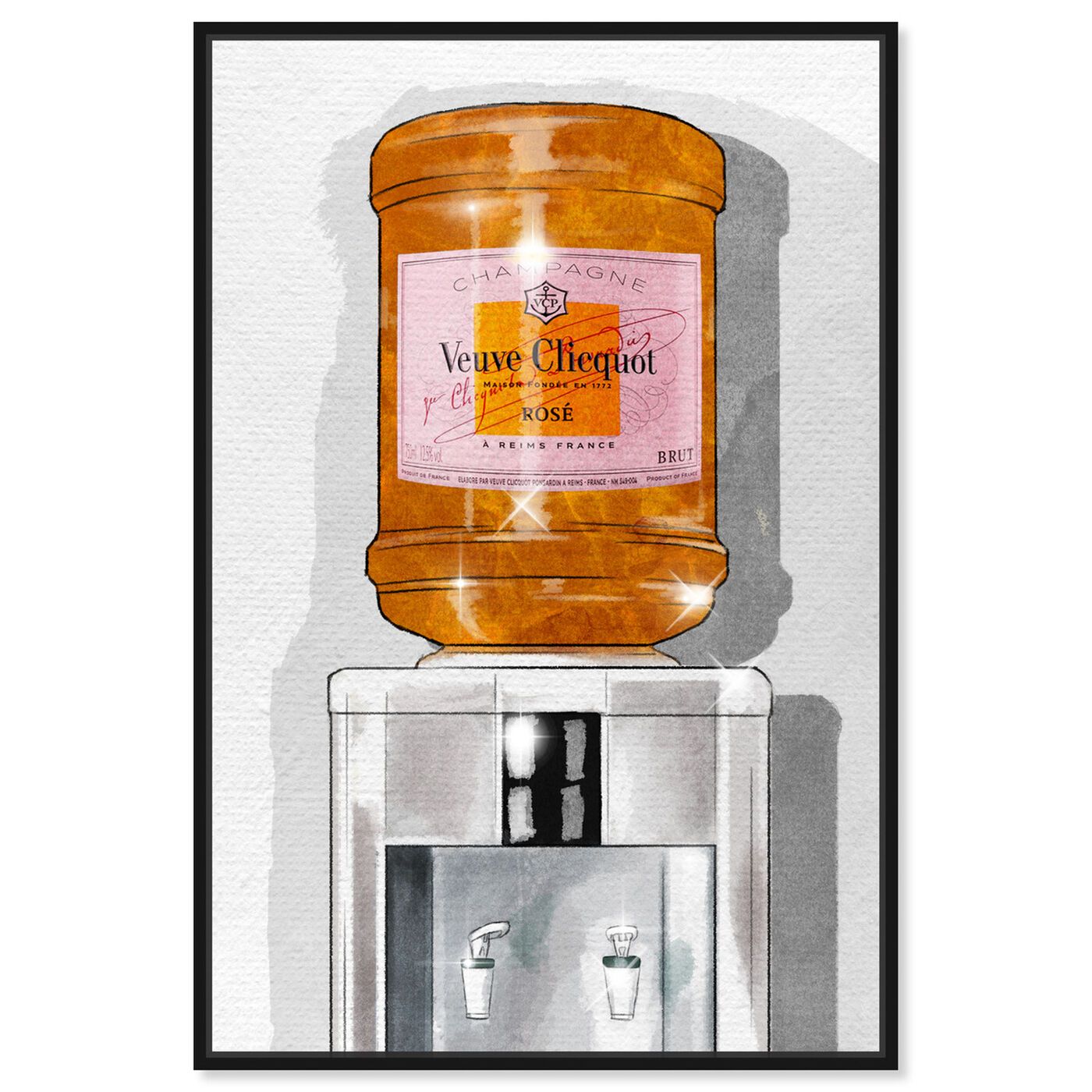Parisian Orange Champagne Watercooler | Wall Art by The Oliver Gal | Oliver Gal