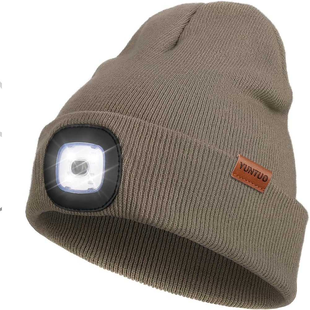 YunTuo LED Beanie with The Light, Unisex USB Rechargeable Headlamp Winter Knitted Cap Gifts for M... | Amazon (US)