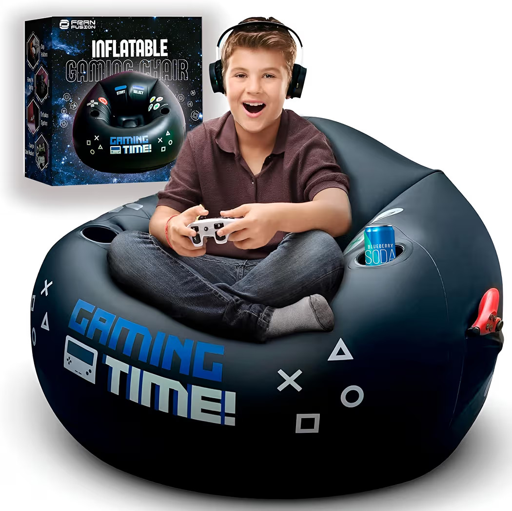Inflatable Gaming Chair for Kids & Teens with Cup Holders and Side Pocket - This Air Gaming Bean ... | Amazon (US)