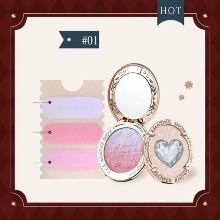 Korean Blush Makeup Flower Knows Circus Blue Purple Gradient Blusher Matte Natural Glow Face Powder Blushes Palette 5g/0.17OZ | Walmart (US)