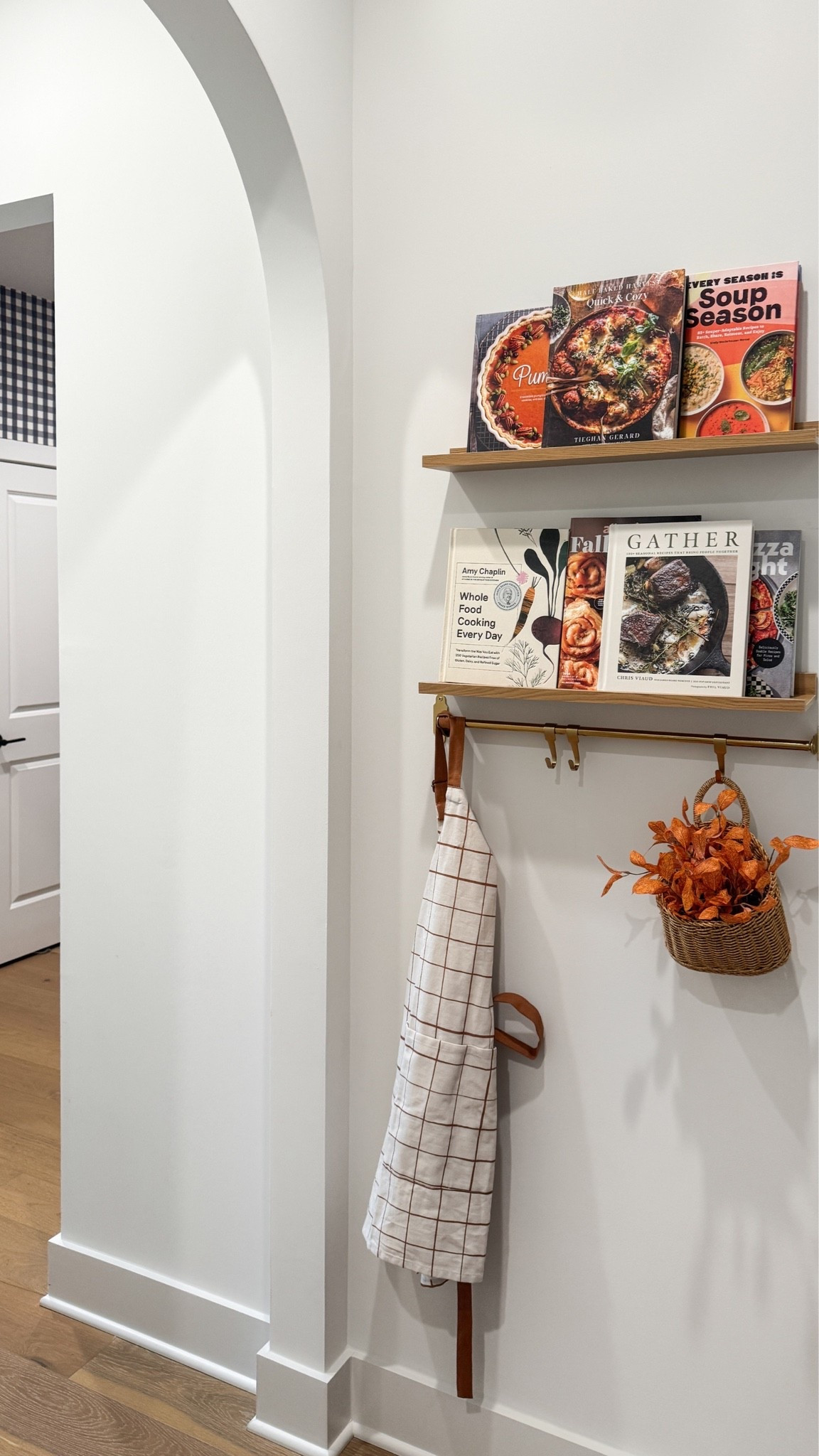 My fall cookbook wall! My favorite kitchen decor!