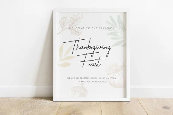 Thanksgiving Welcome Sign Print COLOR - Friendsgiving Feast - 16x20 - Editable Canva Template (Pr... | Etsy (US)