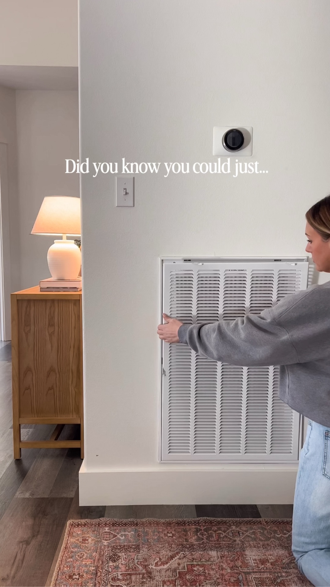 Replacing your ugly old A/C vent cover really IS that easy. 😮‍💨 This louvred wood cover comes in a beautiful soft white that matches my Sherwin-Williams Pure White walls perfectly. But it’s also fully paintable! They come in a variety of sizes and take minutes to install, making this one of the easiest high-impact home projects ever. 

#LTKHome