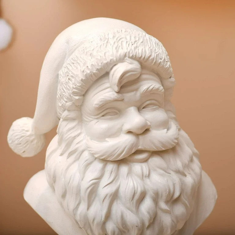 Santa Bust Christmas Tabletop Decoration, White, 10.8", by Holiday Time | Walmart (US)