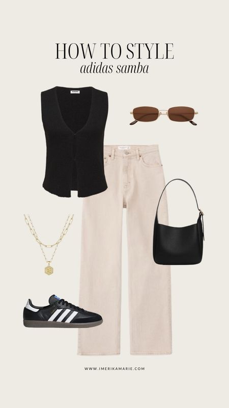 Black adidas samba outfit. Spring outfit. Summer outfit. Jeans. 

#LTKshoecrush #LTKfindsunder100 #LTKstyletip
