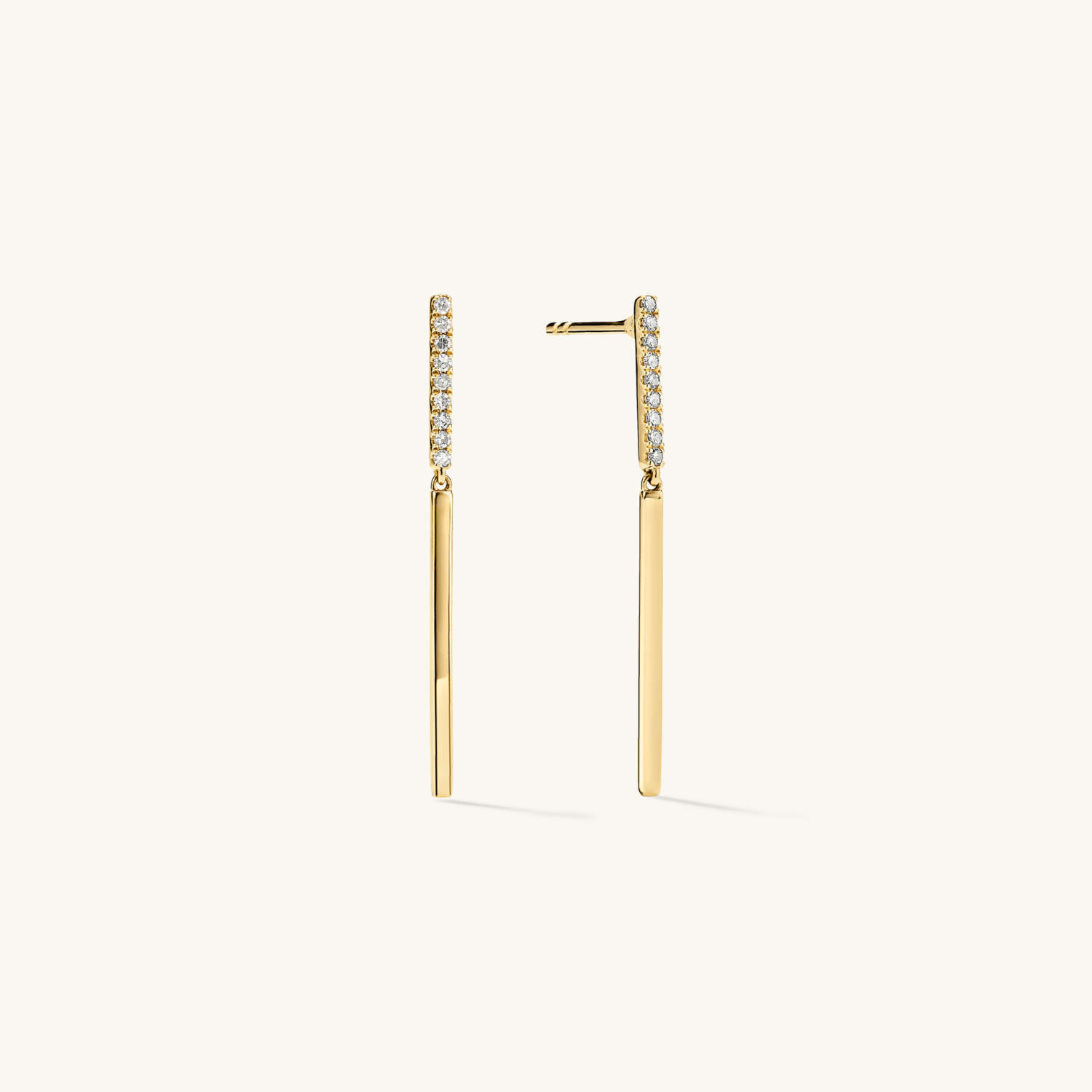 Beam Pavé Diamond Drop Earrings | Mejuri (Global)