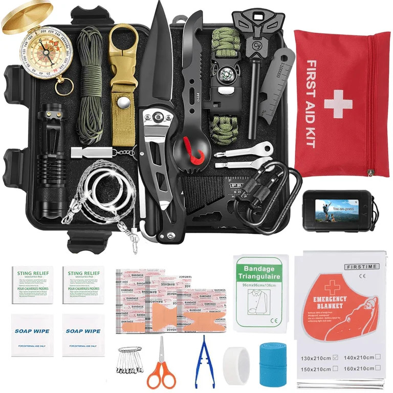 TEIPUERY Survival Kits 57 Pcs,Emergency Survival Gear Tools for Outdoor Camping, Hiking,Gifts for... | Walmart (US)