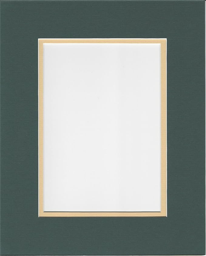16x20 Pine Green and Maize Yellow Double Picture Mat, Bevel Cut for 11x14 Picture or Photo | Amazon (US)
