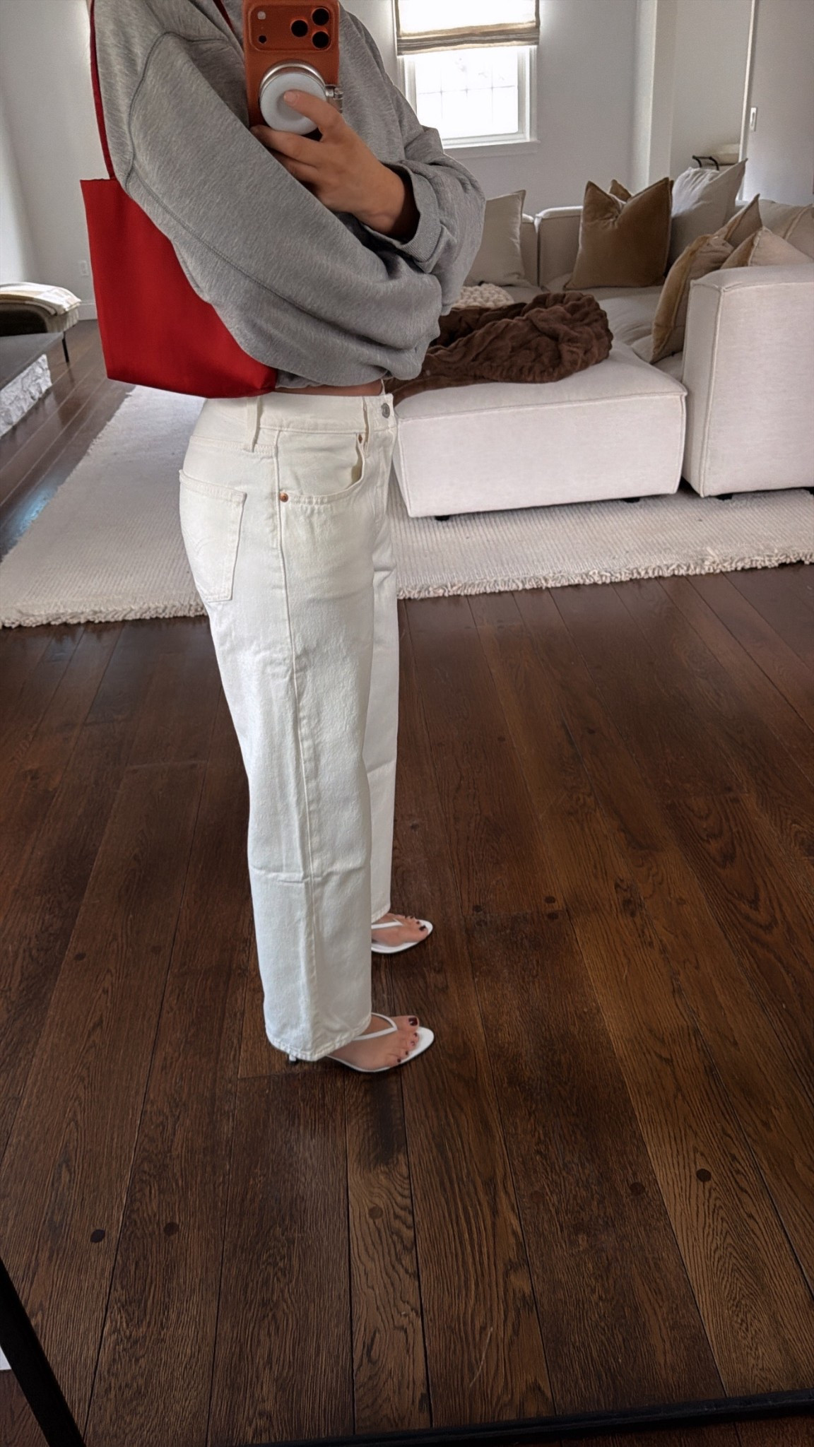 I'm in the ankle Levi's! But I'm only 5'2 so less cropped on me!! 

Also linked the exact same style in longer inseam for my taller girls 🤍

Sandals run true to size 

#LTKmomlife #LTKdayinmylife