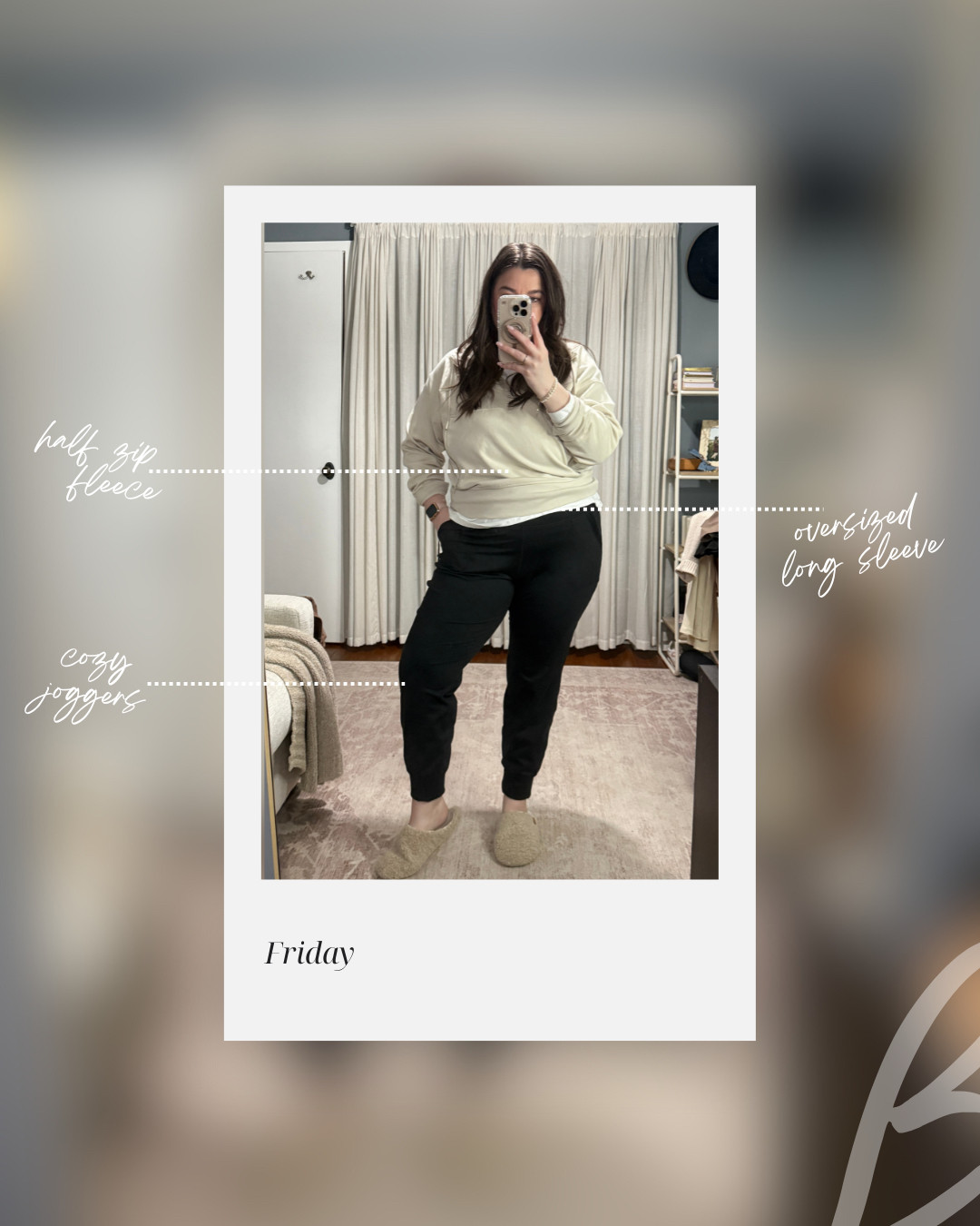 WFH Look: Half zip fleece + joggers + slippers

Vibe: Casual Friday but still cute.  

 

#LTKMidsize #LTKFindsUnder50 #LTKStyleTip