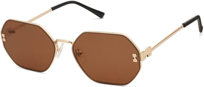 SOJOS Retro Hexagon Sunglasses for Women Trendy Polygon Sun Glasses UV400 Protective SJ1190 | Amazon (US)