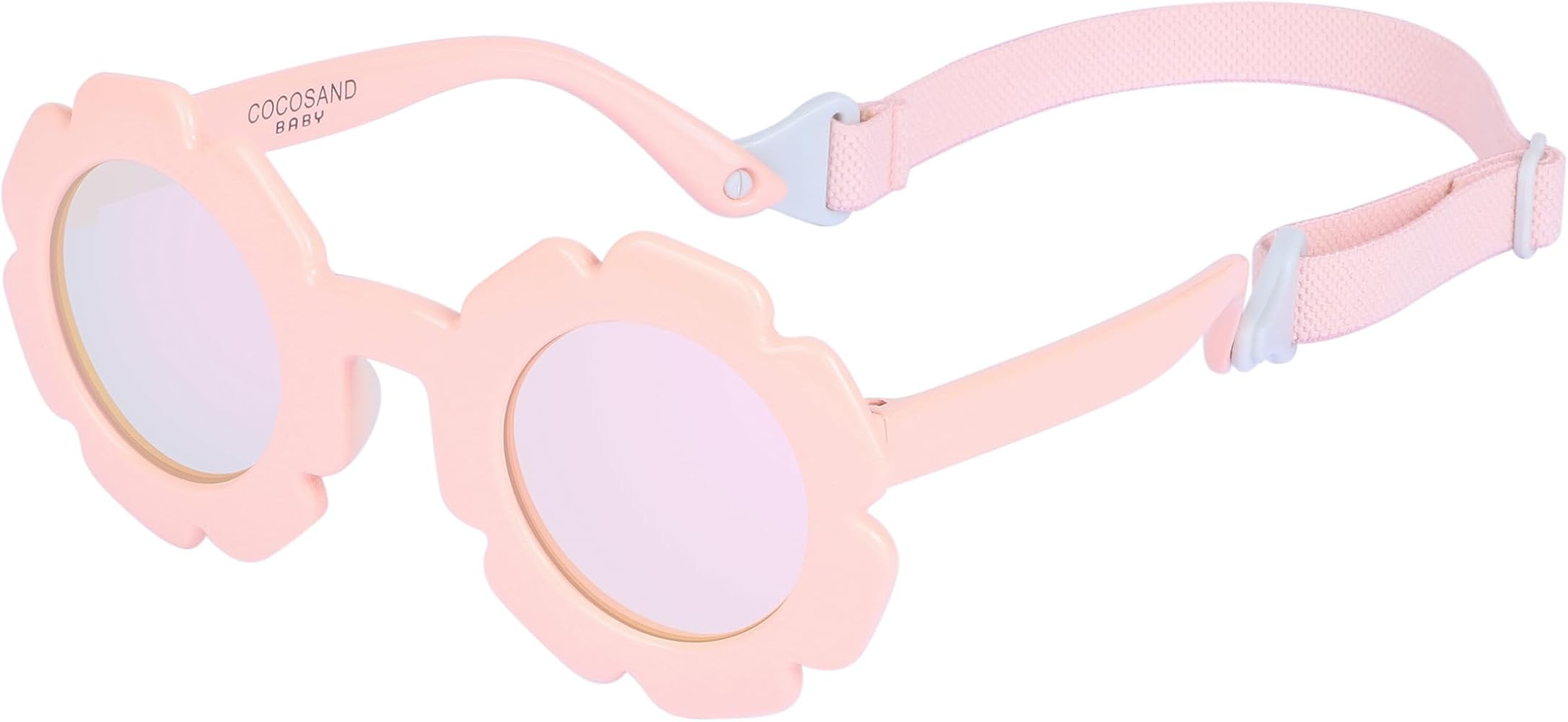 COCOSAND Toddler Sunglasses with Strap Polarized Lens Retro Flexible Flower Frame for Baby Kids B... | Amazon (US)