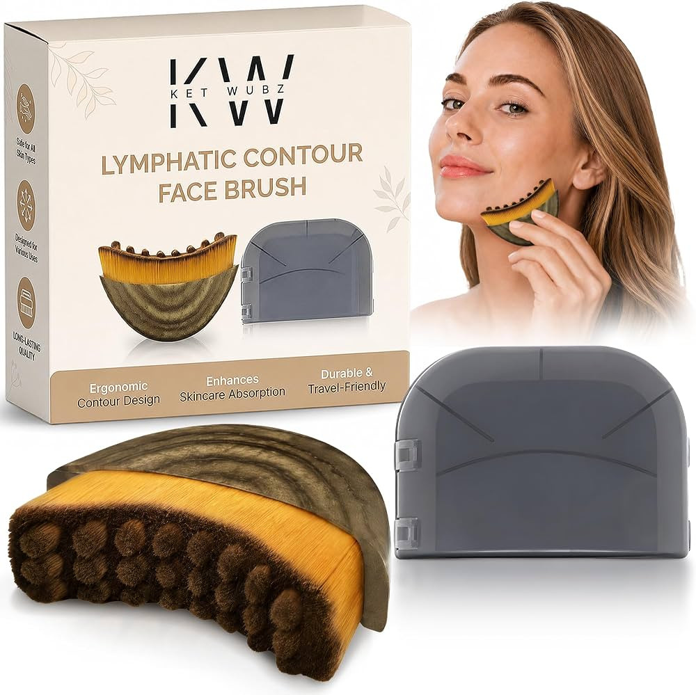 Lymphatic Contour Face Brush, Facial Brush for Lymphatic Drainage, Dry Lymphatic Massage Brush, F... | Amazon (US)