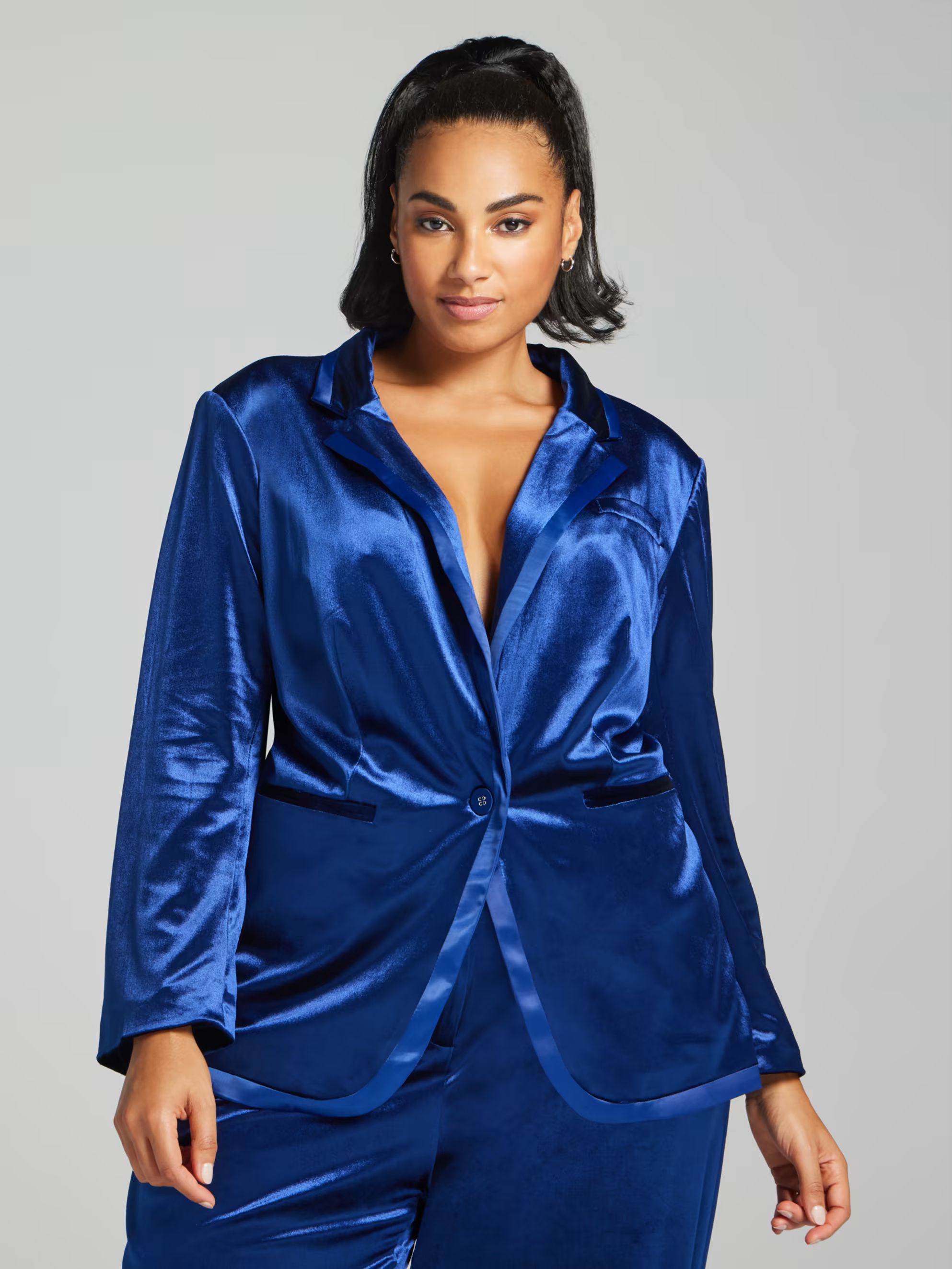 Plus Size Neve Velvet Blazer - Gabrielle Union x FTF | Fashion to Figure | Fashion To Figure