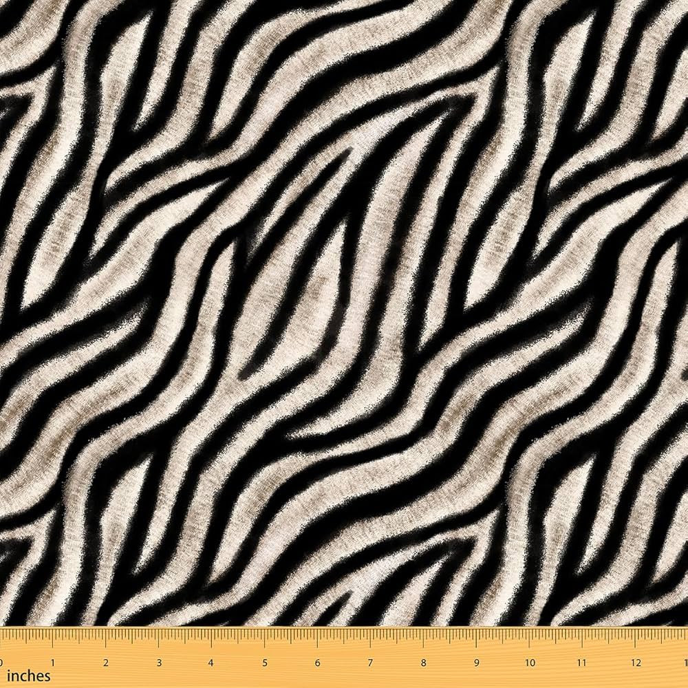Zebra Skin Pattern Fabric by The Yard for Chairs African Wild Animal Upholstery Fabric for Arts D... | Amazon (US)