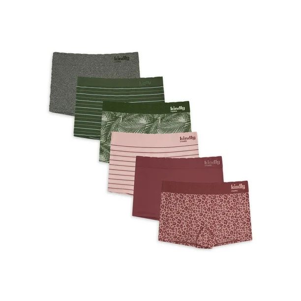 KINDLY Nylon Polyester Spandex Seamless Boy Shorts Panty (Women's) 6 Pack - Walmart.com | Walmart (US)