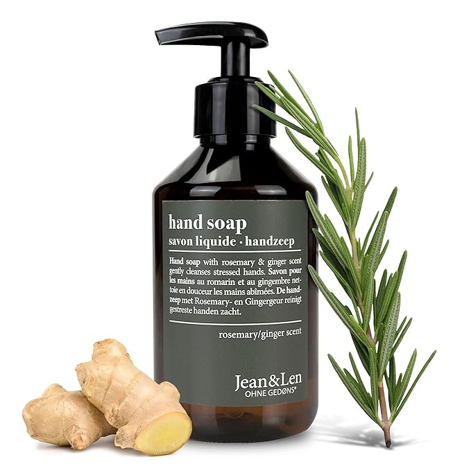 Moisturizing Liquid Hand Soap by Jean&Len with Rosemary Ginger scent, for soft and clean hands, s... | Amazon (US)