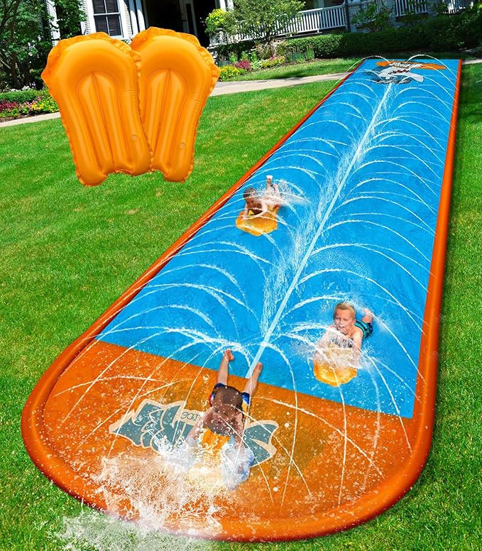 Spring Water Slip and Water Slide, 22ft *2 Lanes Slip Water Slides for Kids Backyards Ages 5-8 8-... | Amazon (US)