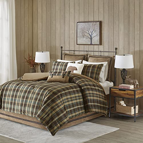 Woolrich Rustic Lodge Cabin Comforter Set - All Season Down Alternative Warm Bedding Layer and Matching Shams, Oversized Queen, Hadley Plaid, Multi | Amazon (US)