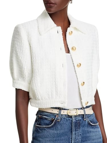 LifeShe Tweed Blazers for Women Cropped Short Sleeve Jacket Summer Work Business Casual Coat No P... | Amazon (US)