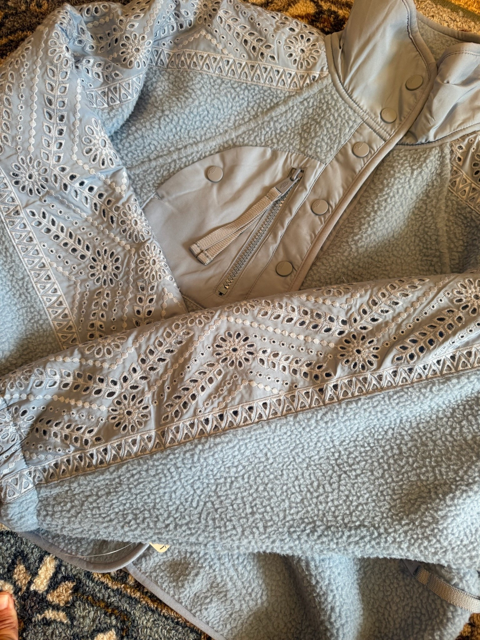 Such a fun eyelet fleece from free people I am loving! 

#LTKActive #LTKTravel #LTKStyleTip