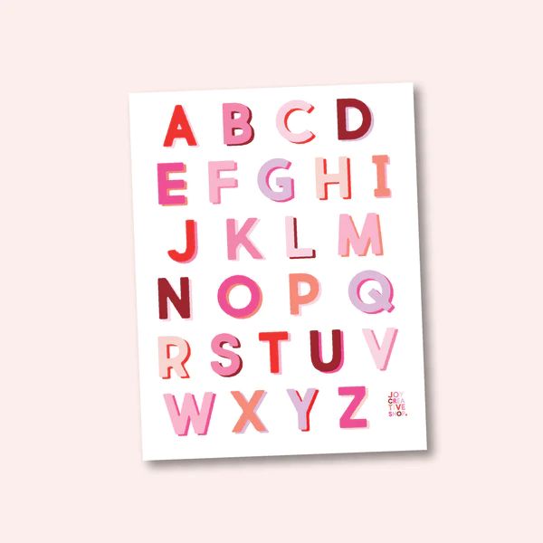 Pinks Vinyl Alphabet Stickers - A thru Z | Joy Creative Shop