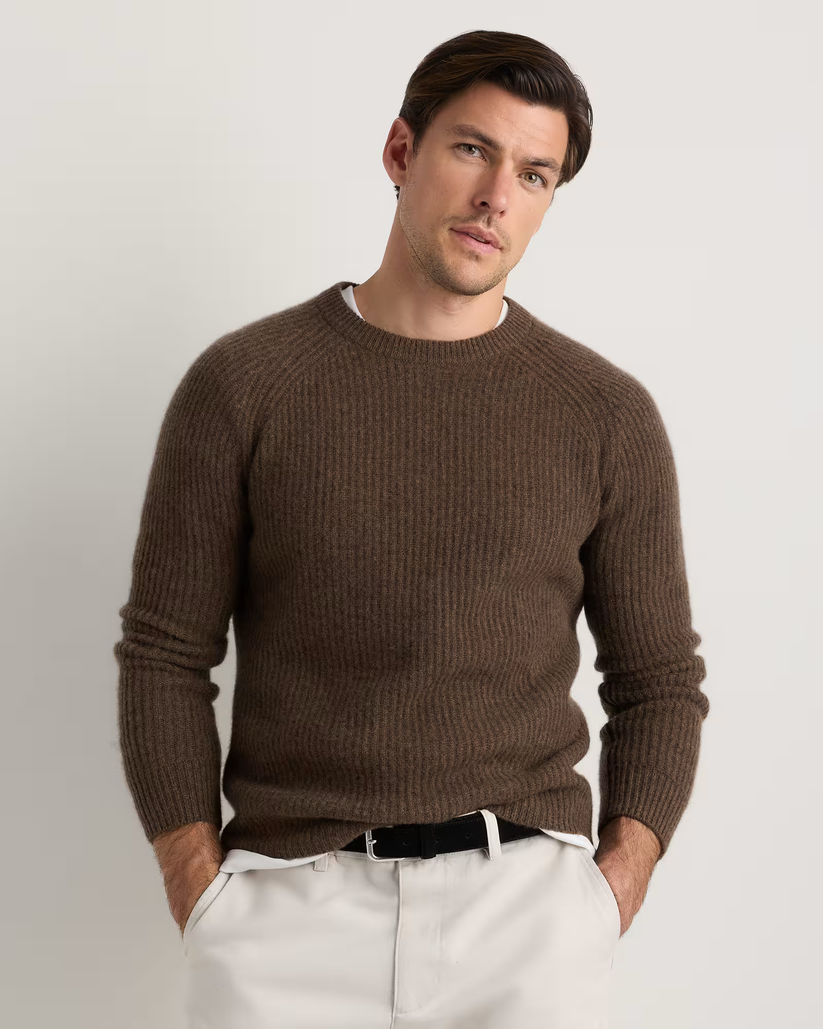 Mongolian Cashmere Fisherman Crewneck Sweater | Quince