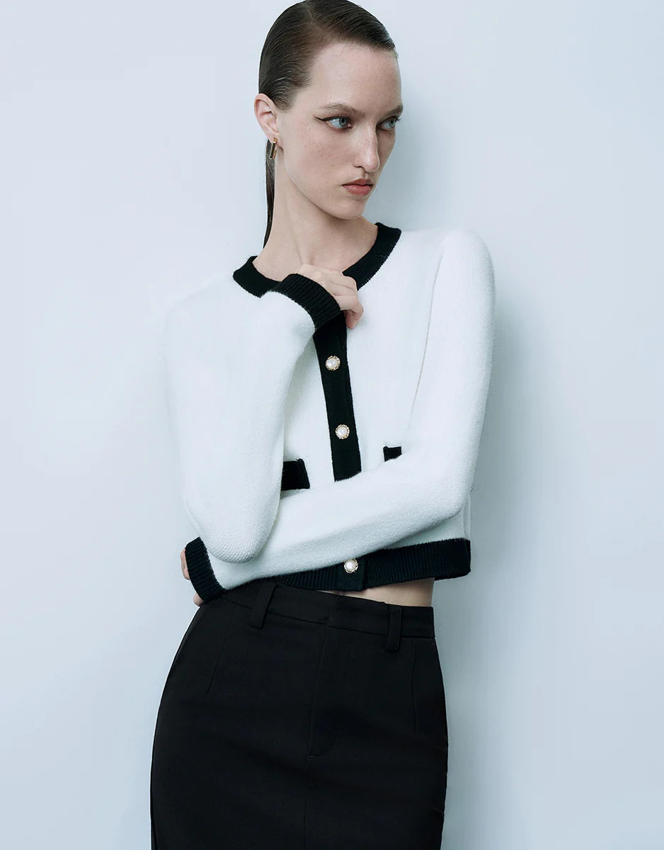 Crew Neck Knitted Cardigan | Urban Revivo