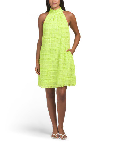 Smocked Halter Mini Dress For Women, Polyester | TJ Maxx