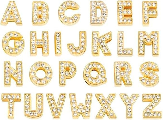 52 PCS A-Z Full Rhinestones Charms 8mm Letters for Hair ClipsSlide Alphabet,Hair Clips,Jewelry Ma... | Amazon (US)